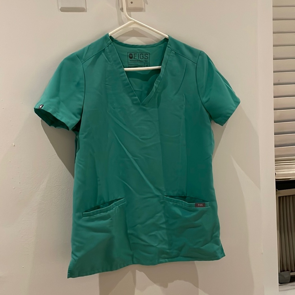 Figs Light Green Scrub Top